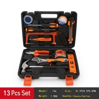 Ensemble d'outils à main pour la maison, kit d'outils de réparation en acier au carbone, clé à molette réglable, pinces, tournevis pour la maison, le garage, l'atelier