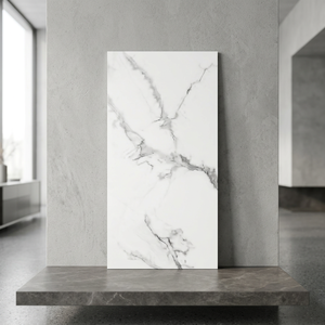 Statuario Pearl White Veins 24x48 Inch Glazed Porcelain Tiles for Elegant <b>Wall</b> & Floor Spaces - Product Image 2