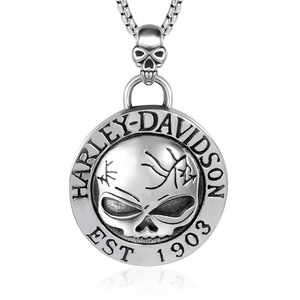 Collier en acier inoxydable avec pendentif crâne Harley-Davidson, bijoux pour homme, cadeau, style 1903 - Product Image 1