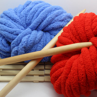 Factory Wholesale Thick Polyester Giant Colorful Fuzzy Chenille Chunky Yarn for Arm Knitting Chenille Blanket