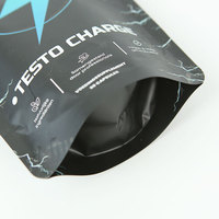 Sachets d'échantillons de capsules de vitamines personnalisées, sachets refermables à fermeture éclair, scellés sur 3 côtés, noirs mats, emballages souples à fond plat