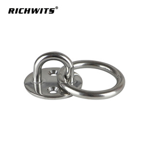 Stainless Steel Round Door Latch With <b>Ring</b> Boat Bolt Seat Eyelet <b>Plate</b> For Marine Hardware Repair And Replacement - Product Image 2