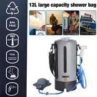 Pommeau de douche de camping solaire en PVC portable de 12L avec pompe à air de sac caractéristique d'eau chaude sous pression pour la randonnée aventures en plein air