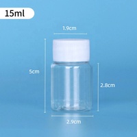Bouteille ronde miniature personnalisée de 20 ml en PET, en plastique transparent de qualité alimentaire, vide, pour capsules et pilules, avec impression sérigraphique pour vitamines