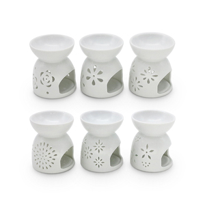 Trắng Nhỏ Hương Thơm Sáp Ấm Hơn Nến Tinh Dầu Gốm Burner - Product Image 1