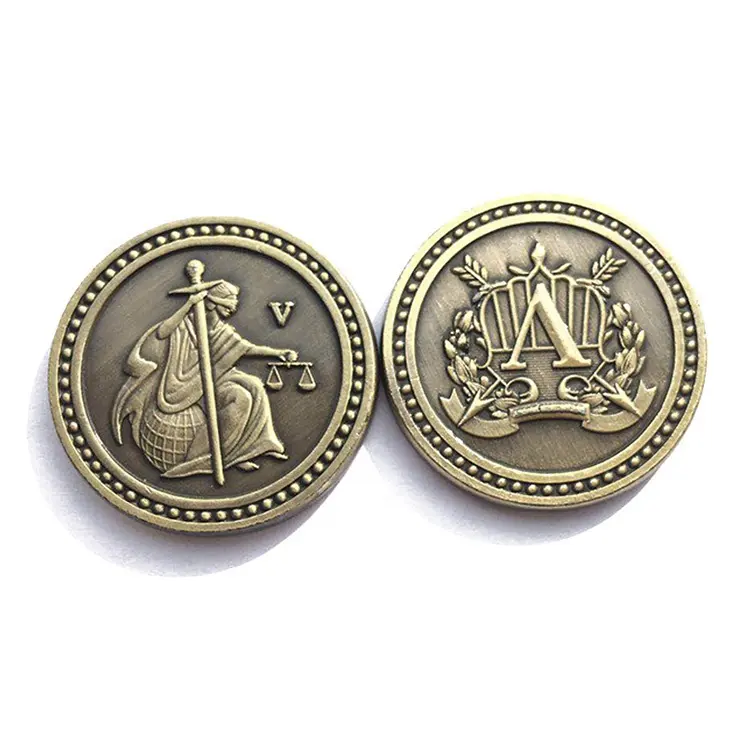 Art & Collectible Gebruik En Metalen Materiaal Messing Carving Logo Koperen Medaille Trolley Munten Custom