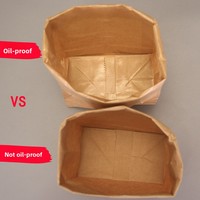 Sacs alimentaires en papier kraft à fond carré pour plats à emporter, barbecue et pain, anti-graisse, écologiques, impression à l'encre