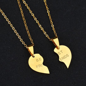 Collana con <span class=keywords><strong>Cuore</strong></span> in Acciaio Inossidabile 'Migliori Amici per Sempre' Bestseller Catena a 2 Parti Resistente allo Sbiadimento per Matrimoni - Product Image 6