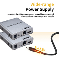 Extensor USB KVM de 60M, transmisor de vídeo, receptor compatible con HDMI a través de Ethernet RJ45 CAT5e/6, compatible con teclado y ratón