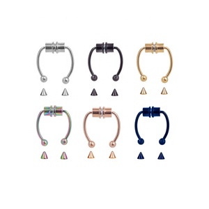 Bijoux de corps sans <span class=keywords><strong>piercing</strong></span>, faux septum, clou de <span class=keywords><strong>nez</strong></span>, anneau de <span class=keywords><strong>nez</strong></span> magnétique populaire, Offres Spéciales - Product Image 6