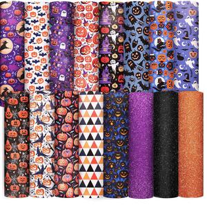 Nombre Marca Diseñador Faux Leather Fabrics Material By The Yard Rollos Impreso Halloween Faux Leather Halloween - Product Image 3