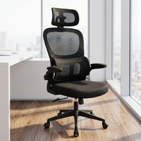 Chaise pivotante ergonomique en maille, design moderne et minimaliste, appui-tête réglable à dossier haut, mobilier de bureau coulissant pour la maison/la chambre