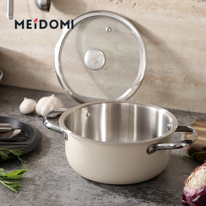 Meidomi Stainless Steel Steamer 20cm With Lid And Steamer Basket Double Handle Mini Steamer For Cooking - Product Image 3