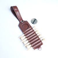 Accessoires de golf en cuir PU, cadeau portable pour hommes, femmes et enfants, porte-tee de golf avec marqueur, porte-tee