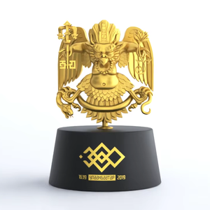 Statuette personnalisée d'animaux, récompenses Roc, figurine en métal 3D moulée avec aile plaquée or, marque BH, pour cadeau d'entreprise - Product Image 6