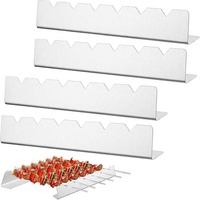 Lot de 4 supports à brochettes en acier inoxydable à 8 fentes pour shish kabob, accessoires de barbecue pour camping en extérieur