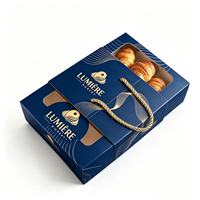 Boîte à pâtisserie pop-up personnalisée de haute qualité avec logo personnalisé, boîte à friandises de qualité alimentaire avec poignée pour le partage, idéale pour Aïd Moubarak