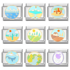 Bracelet tendance en <span class=keywords><strong>acier</strong></span> inoxydable à breloques italiennes faites main, modulable et <span class=keywords><strong>élastique</strong></span>, accessoires de bijoux créatifs - Product Image 3