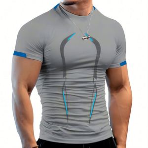 Custom Wholesale Running Fitness Printing Summer Casual Clothing Muscle Fit Sports Mens Active Wear Set Gym T <b>Shirt</b> Men Fitness - Product Image 3