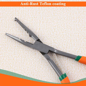 Curved Design Fishing Pliers <b>Hook</b> Remover Long Nose Fish Plier High Carbon Steel Crimping Cut Line Fishing Plier - Product Image 5