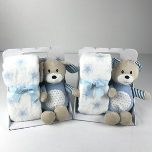 Sıcak satış hayvan ayı köpek fil peluş oyuncak bebek battaniyesi ile - Product Image 2