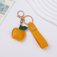 Pu lederen sleutelhanger kleurrijke fruit tas charme met polsbandje autosleutelring handtas decor cadeau groothandel