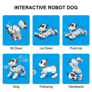 Telecomando elettronico intelligente AI Robot giocattolo per cani con effetti sonori leggeri musica intelligente RC per bambini seguire il tipo di modello di animale domestico acrobatico - Product Image 2