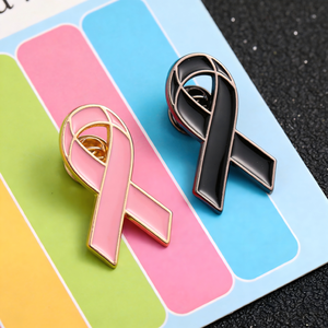 Broche en métal émaillé personnalisée avec logo ange, <span class=keywords><strong>ruban</strong></span> rose de sensibilisation au <span class=keywords><strong>cancer</strong></span> du sein <span class=keywords><strong>pour</strong></span> badge - Product Image 1