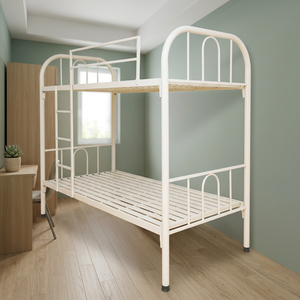 Lits superposés modulaires en fer, style moderne et minimaliste, couleur crème glacée, peinture européenne, montage et démontage rapides et faciles, pour dortoir scolaire - Product Image 3