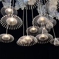Lámpara Colgante de Techo LED con 10 Cabezas de Diente de León, Luz Luminosa para Decoración de Eventos, Bodas, Fiestas y Banquetes