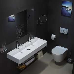 Sanitary ware 1.1 M wall hanging hand wash bowl sink ceramic sink sink bowls for bathroom