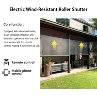 Persiana Enrollable Eléctrica Inteligente Personalizada para Exteriores con Interruptor de Pared Opcional y Sensor de Viento