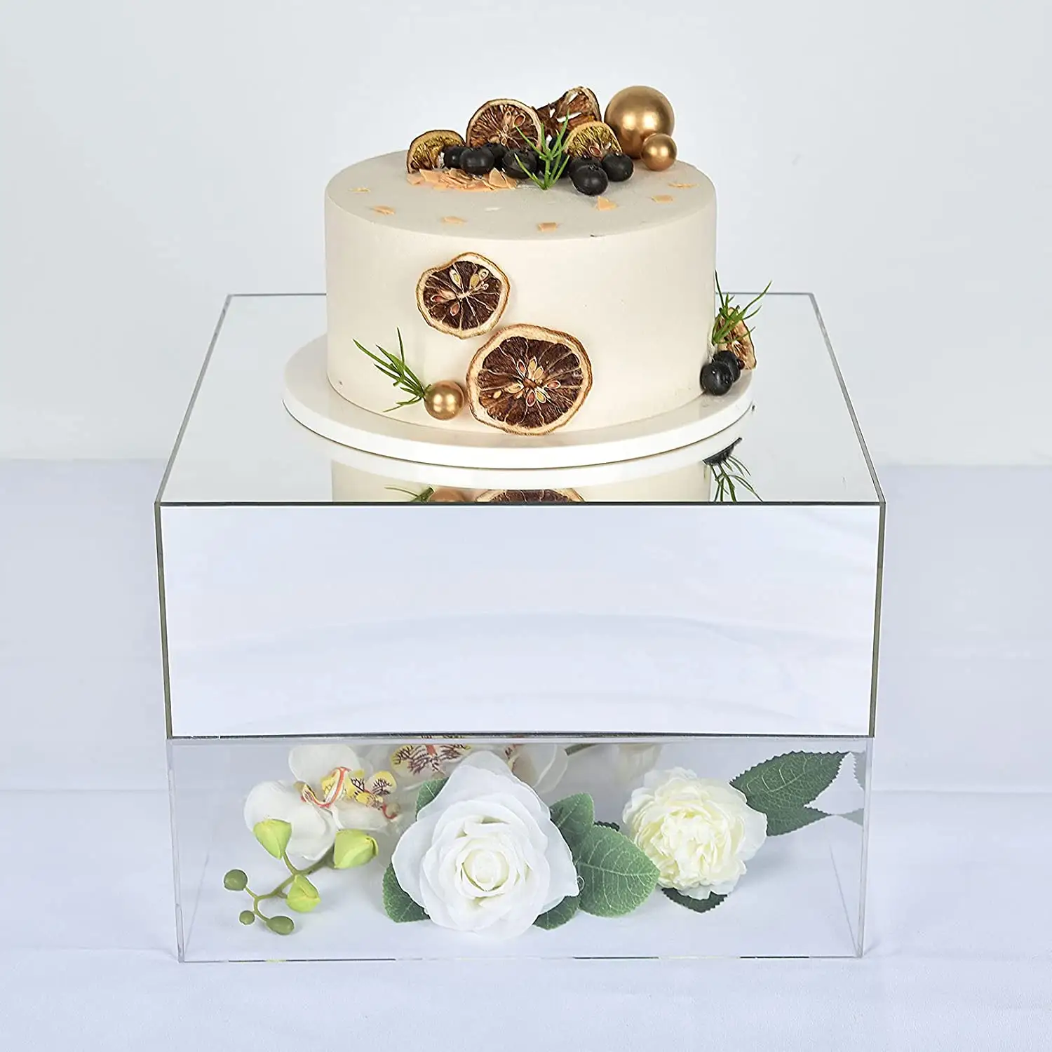 Customized Size Acrylic Cake Stand White Acrylic Risers Acrylic Display Food Riser Square Buffet Riser for wedding