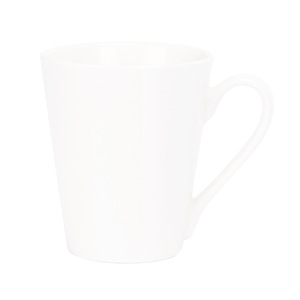 Taza de cerámica blanca simple de 320 ml con asa de color sólido para uso doméstico, taza para agua o leche - Product Image 4