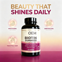 Gummies à la biotine OEM pour une peau, des cheveux et des ongles sains, saveur fraise naturelle, 120 gummies, complément alimentaire