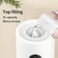Humidificateur ultrasonique portable blanc 3L avec télécommande Mini humidificateur d'aromathérapie à faible bruit pour usage domestique