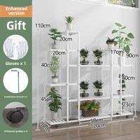 Support de fleur de support de stockage intégré au sol multicouche d'art de fer simple moderne pour les jardinières de décoration de balcon de maison