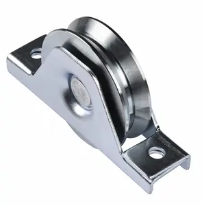 Galvanized Recessed Sliding Gate V U Y H Groove Wheel With Mounting Bracket