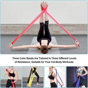 Bandes de résistance au latex d'exercice de fitness d'entraînement avec 5 niveaux de résistance pour Yoga Gym Pilates musculation <span class=keywords><strong>renforcement</strong></span> <span class=keywords><strong>musculaire</strong></span> - Product Image 5