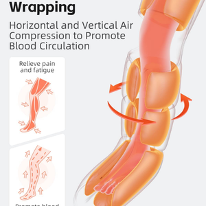 Masseur professionnel à pression pour le genou, le mollet et la jambe - Soins articulaires à domicile, masseur de jambe à 4 chambres - Product Image 2