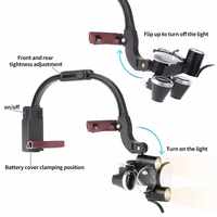 2. 5X3.5XDentaire LED Phare Lampe En Acier Inoxydable Loupe Binoculaire Loupes Chirurgical Médical Phare Loupe 5W Puissance