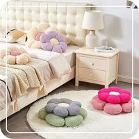 Coussin de sol en forme de fleur, coussin de siège, coussin décoratif mignon pour la chambre et coussin décoratif en peluche pour le lit