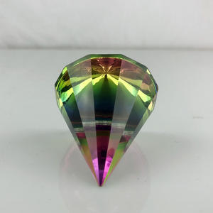 गुंबद के साथ क्रिस्टल इंद्रधनुष Faceted शंकु पिरामिड Paperweight MH-F0577 - Product Image 2