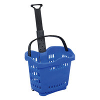 Panier de courses roulant en plastique écologique avec logo personnalisé, durable, pour supermarché, avec poignée télescopique et roues