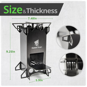 Geertop <span class=keywords><strong>Estufa</strong></span> de leña plegable de acero inoxidable para exteriores <span class=keywords><strong>Estufa</strong></span> de cohete plegable portátil - Product Image 3