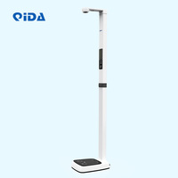 Báscula ultrasónica de altura, peso e IMC, pantalla LCD segmentada de 5 pulgadas, diseño plegable, adecuada para exámenes de salud