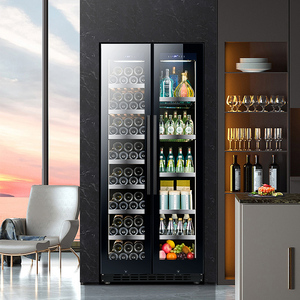 Cocina casera Refrigerador de <span class=keywords><strong>vino</strong></span> y bebidas Enfriador de doble puerta Temperatura de doble zona 16 estantes - Product Image 4