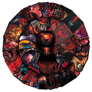 50PCS Pegatinas <span class=keywords><strong>de</strong></span> <span class=keywords><strong>Stranger</strong></span> <span class=keywords><strong>Things</strong></span> 5 al por Mayor <span class=keywords><strong>de</strong></span> Fábrica, Pegatinas Decorativas para Refrigerador, Escritorio y Auriculares - Product Image 5