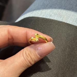 Bague en argent sterling S925, étoile filante, design de niche hautement esthétique avec incrustation de diamants taillés, bague étoilée mate - Product Image 1