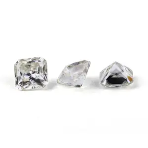 Produsen langsung menyediakan Princess Square Moissanite Diamond D warna cincin wajah Moissanite Bare stone grosir